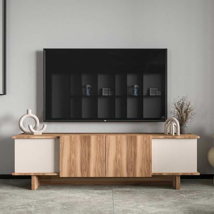 Hanah Home Diana Mueble para TV Beige y Nogal Hanah Home Diana Mueble para TV Beige y Nogal